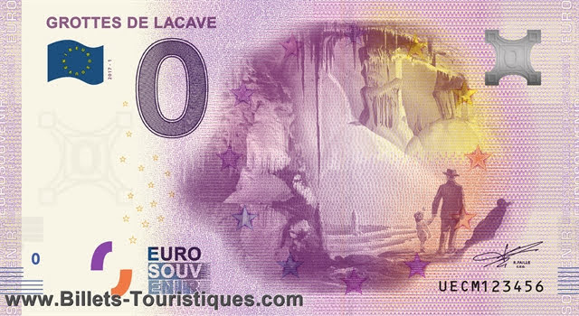 Recevez chez vous les Billets Euro Souvenir 2017 & 2018 des Grottes de Lacave avec la même numérotation !