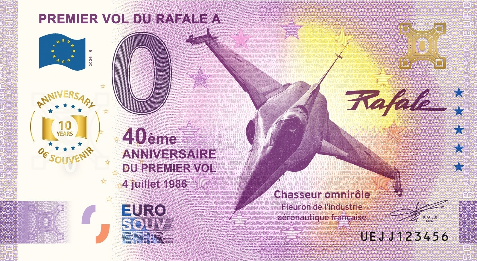 TRIO PREMIER VOL DU RAFALE A - 4 JUILLET 1986 - UEJJ 2025-9 – Image 3