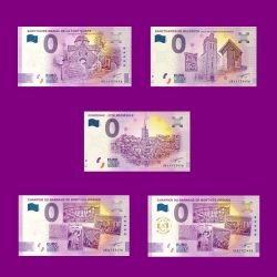 Lot des 5 Billets Zero Euro diffusés par notre Association