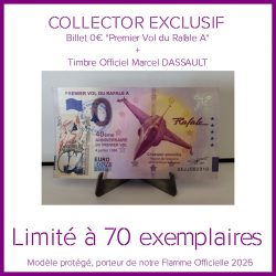 Collector "Timbre Marcel DASSAULT" - Billet + Timbre + Flamme - 70 exemplaires