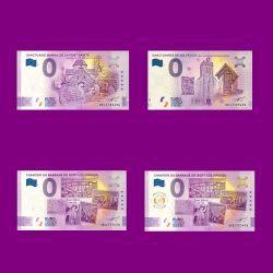 Lot des 4 Billets Zero Euro diffusés par notre Association