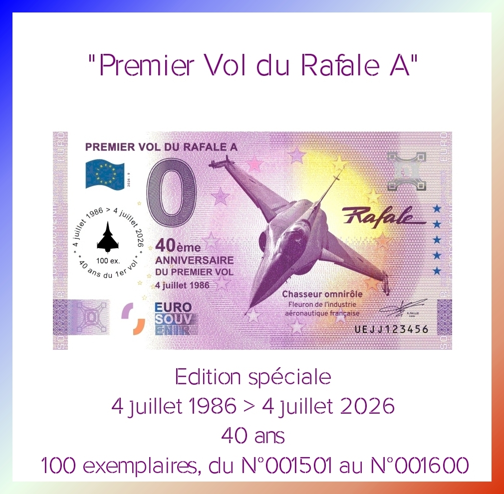 Premier Vol du Rafale A - Edition spéciale "40 ans" - UEJJ 2025-9 - 100 ex.